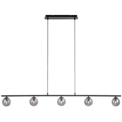 LED-Pendelleuchte, schwarz, 5-flammig, G9-Fassung, Lichtspiel, zeitloses Design