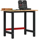 vidaXL Werkbank Hellbraun 100x60x81,5 cm Massivholz Eiche Rechteckig