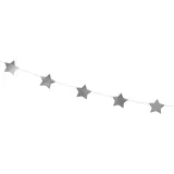 PartyDeco Girlande Sterne 3,6m Star Spangled Banner Silber Star Spangled Banner hängende Dekoration für Geburtstag Party Hochzeit Kommunion Party mit Kosmos Thema