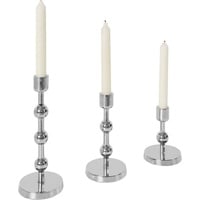 Leonique Kerzenständer »Elliose«, (Set, 3 St.), aus Aluminium, handgefertigt, 3 Größen im Set, silberfarben