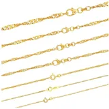 HOPLO Goldkette Goldkette Singapurkette Halskette Breite 1,0 mm 40 cm 333-8 Karat Gold, Made in Germany goldfarben 40 cm Damenkette eng