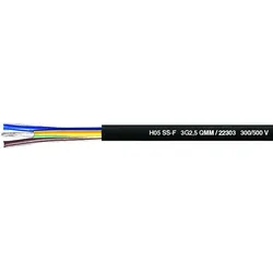 Helukabel 22299 Cavo in gomma H05SS-F 3 G 1.50 mm2 Nero Merce a metro, Niederspa