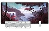 Mauspad No Man's Sky Anime Mauspad Gemütlich Mousepad 900x400mm Mikrofaser Verbessert Geschwindigkeit und Präzision, rutschfest Gummierte Unterseite Waschbar Verschleißfest,Für Desktop PC, G