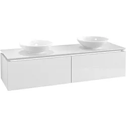 Villeroy & Boch Legato Waschtischunterschrank B599L0DH 160x38x50cm, LED-Beleuchtung, Glossy White
