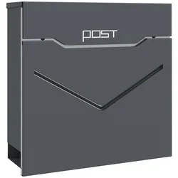 HOMCOM Briefkasten Verzinkter Stahl, Edelstahl