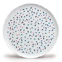 Thun 1794 Pizzateller, Tschechisches Porzellan, Tropfen, 32 cm, Thun - Weiß