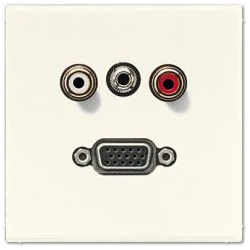 Jung Multimedia-Einsatz Cinch Audio / Miniklinke 3,5 mm / VGA (weiß)