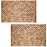 Pana eco Badematte Holz • Fußmatte 100% Akazienholz • Badvorleger Holz rutschfest • Holzmatte aus Echtholz • 1er und 2er Packs • verschiedene Größen
