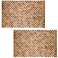 Pana eco Badematte Holz • Fußmatte 100% Akazienholz • Badvorleger Holz rutschfest • Holzmatte aus Echtholz • 1er und 2er Packs • verschiedene Größen