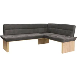 Eckbank HOME AFFAIRE "Beluna Polsterbank, Sitzecke", grau (dunkelgrau, decor wotan eiche), B:210cm H:89cm T:169cm, Polyester, Sitzbänke, mit Wellenunterfederung im Sitz, TOPSELLER