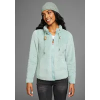 KangaROOS Sweatjacke aus flauschigem Teddy-Fleece Gr. 36/38 (S), grau-mint, , 71844865-36