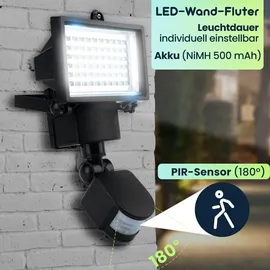 casativo-lighting Solar LED Wand Fluter 12 W 225,0 cm inkl. PIR-Sensor schwarz