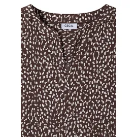 Cecil Kurzarmbluse mit Allover-Print Braun XL