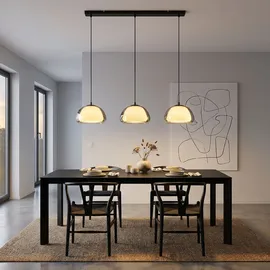 GLOBO Pendelleuchte 3-flg. 60 cm rechteckig Glas schwarz