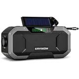 Kavolet Solar Radio, Tragbar Kurbelradio Dynamo Radio mit AM/FM, 5000mAh Power Bank Ladegerät Blitzlicht, LED Taschenlampe, SOS-Alarm für Notfall Outdoor, Outdoor-Camping-Überlebensradio