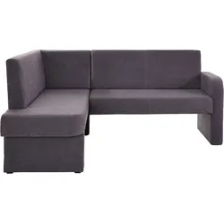 Eckbank HOME AFFAIRE "Umag", grau (dunkelgrau), B:190cm H:89cm T:140cm, Massivholz, Holzwerkstoff, Polyester, Sitzbänke, Sitz und Rücken gepolstert, verschiedene Qualitäten