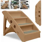 Hundetreppe für kleine Hunde Klappbar Katzentreppe aus PP-Kunststoff mit Rutschfesten Stufen Haustiertreppe Hunderampe-Sofa Maximale Belastung 75 kg,