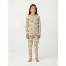 NAME IT Schlafanzug NKFNIGHTSET OATMEAL AVOCADO NOOS (Set, 2 tlg) im lustigen Avocado-Alloverprint beige 98/104 EU