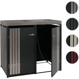 2er-Mülltonnenverkleidung HWC-O67, Mülltonnenbox mit Pflanzkasten, Metall 125x132x84cm 55kg ~ anthrazit Edelstahl