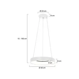 Steinhauer Ringlede 1-flg. 48 cm rund/Weiß/Kunststoff, Metall