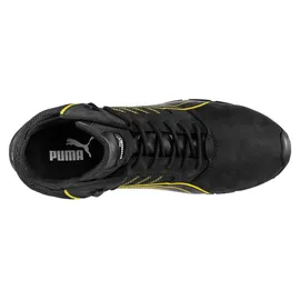 Puma Amsterdam Mid Gr. 42 schwarz/gelb Leder S3 SRC EN20345
