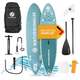 Naturbummler SUP-Board CO2 Neutral 330 x 81 x 15 cm Stand Up Paddle Deutsche Brand, Stand Up Paddling-Board, (Set, 1 tlg., mit Paddel, Pumpe und Transportrucksack), für Anfänger & Fortgeschrittene – SUP Board Komplett Set blau