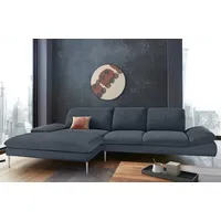 W.SCHILLIG Ecksofa enjoy&MORE, Designsofa, bequem, zeitlos und elegant, L-Form, mit Sitztiefenverstellung, Füße silber matt, Breite 340 cm blau