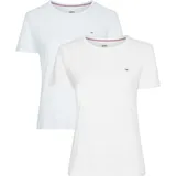 Tommy Jeans Rundhalsshirt »TJW 2PACK SOFT JERSEY TEE«, mit Tommy Jeans Logo-Flag-Stickerei TOMMY JEANS White / Pink XS (34)