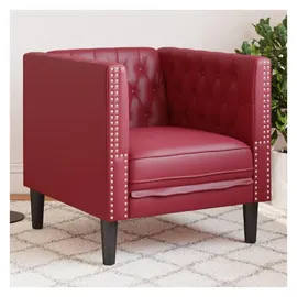 vidaXL Chesterfield-Sessel Kunstleder 71 x 70,5 x 0 cm Weinrot