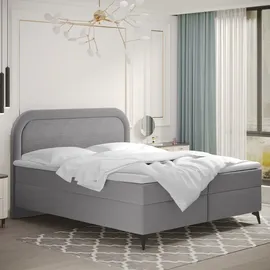Kaiser Boxspringbett mit bettkasten und topper Valentino, mehrere Größen Paros/poso 120x200 cm Hellgrau