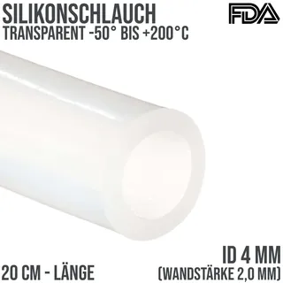 4 x 8 mm Silikon Silicon Milch Schlauch transparent lebensmittelecht FDA 0,75 ba...