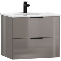 welltime Waschtisch »Athen Badezimmerschrank mit Softclose Funktion WC Bad«, grau