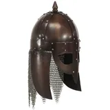 vidaXL Ritter-Kostüm Wikinger-Krieger-Helm Antik Replik für LARP Kupfern Stahl