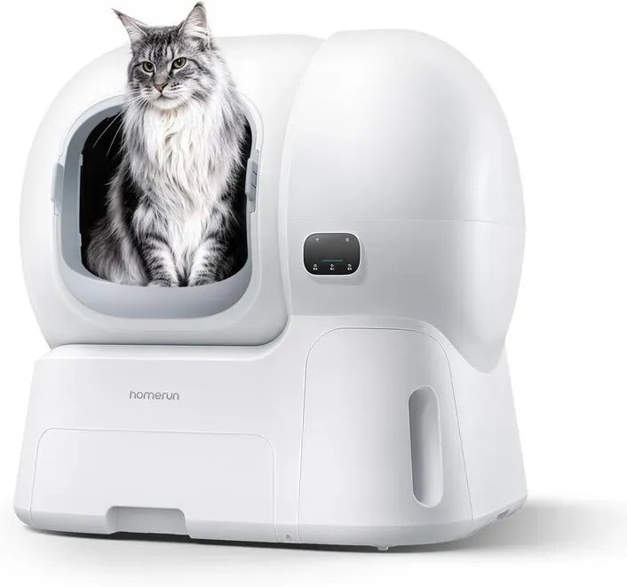 Homerunpet Smarte, vollautomatische Katzentoilette CS106, XL (106 L), automatische Nachfüllfunktion, sicheres Anti-Quetsch-Design, geeignet für 10 kg schwere Katzen und große Katzen, ideal für Ragdolls und Maine Coons