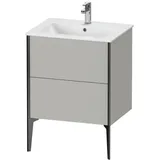 Duravit XViu Waschtisch-Unterschrank XV44810B207 61 x 59,4 x 48 cm, betongrau matt, 2 Auszüge, stehend, schwarz matt