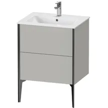 Duravit XViu Waschtisch-Unterschrank XV44810B207 61 x 59,4 x 48 cm, betongrau matt, 2 Auszüge, stehend, schwarz matt