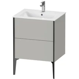 Duravit XViu Waschtisch-Unterschrank XV44810B207 61 x 59,4 x 48 cm, betongrau matt, 2 Auszüge, stehend, schwarz matt