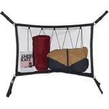 Relaxdays Gepäcknetz Autodach, 50 x 80 cm, Netztasche mit Reißverschluss, Kordelzug, Stauraum Auto, Dachnetz, schwarz