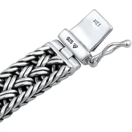 KUZZOI Armband »Unisex Königskette Kastenverschluss 925er Silber«, 11772706-17 silber, ohne Stein,