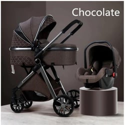TPFLiving Kombi-Kinderwagen 3in1 Set - Modell 1 Stoff - Blau