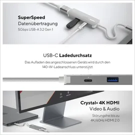 Linq 3in1 USB-C Multiport Hub - Space Grey-White