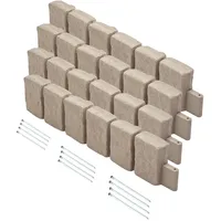 Vevor Beeteinfassung Steinoptik, 120x10x23 cm, Beetumrandung Rasenkante, flexible Garteneinfassung