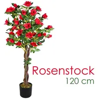 Decovego Rose Rosenstock Rosenbusch Kunstpflanze Künstliche Pflanze mit Blüten