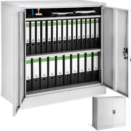 Tectake tectake® Aktenschrank aus pulverbeschichtetem Stahl, 2 höhenverstellbare Einlegeböden, 90 x 40 x 90 cm