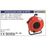 Kabeltrommel 50m Stecker 2-polig+erde 16a 1 Schuko-steckdose 2-polig+erde 16a 250v