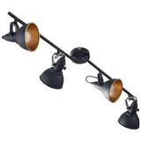LINDBY Deckenleuchte Julin, 85 cm, 4-flammig, schwarz-gold