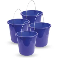 ProHome Eimer Inkl. Metallbügel Dunkelblau 10 Liter, 4er Pack