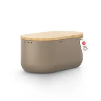 LARS NYSØM LARS-NYSØM Brotkasten Aegte Taupe Brown, Stahl / Bambus, abnehmbarer Deckel, 34,5 x 18,5 x 15,8 cm, braun