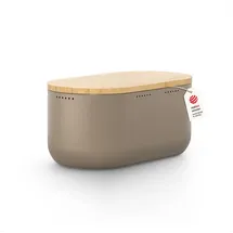 LARS NYSØM LARS-NYSØM Brotkasten Aegte Taupe Brown, Stahl / Bambus, abnehmbarer Deckel, 34,5 x 18,5 x 15,8 cm, braun