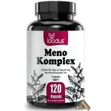 12fach Meno Komplex Wechseljahre Tabletten pflanzlich - 120 Wechseljahre-Kapseln mit Yams Rotklee Ashwagandha Mönchspfeffer hochdosiert & B6 - Hormon Balance Frauen - 2 Monatsvorrat - loodus®